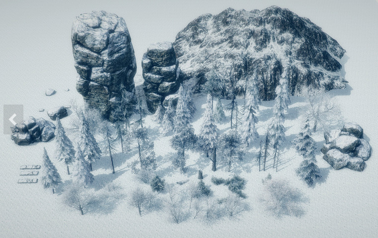 冬季环境场景 雪山雪景模型