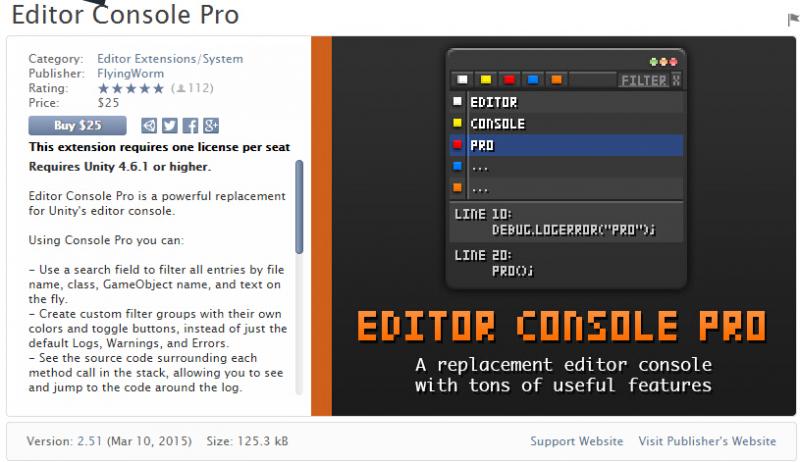Editor Console Pro source unity3d asset