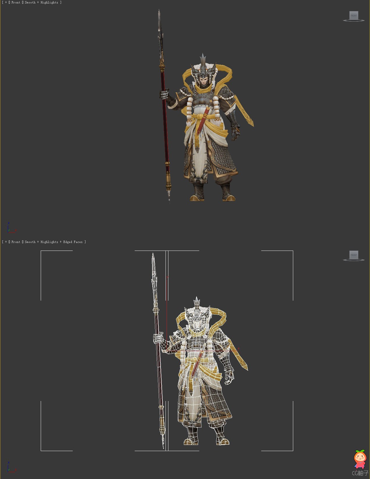 《斗战神》中主角神将的3d角色模型  3D美术资源下载。