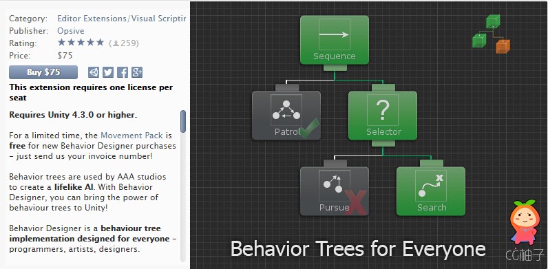 Behavior Designer Runtime Source unity3d asset U3D插件下载