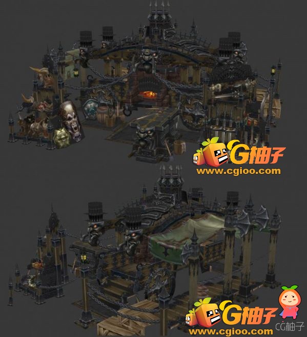 《暗黑破坏神3》游戏中铁匠铺3D游戏场景建筑模型下载
