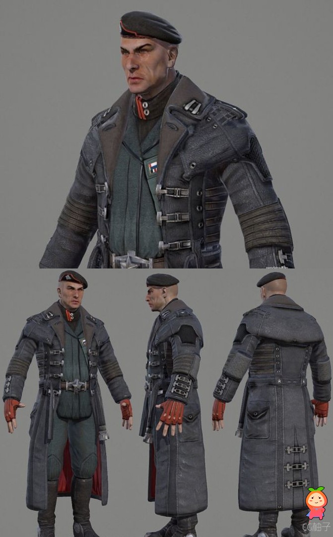 次世代3D角色模型 欧美男性人物模型 男性士兵3D模型下载