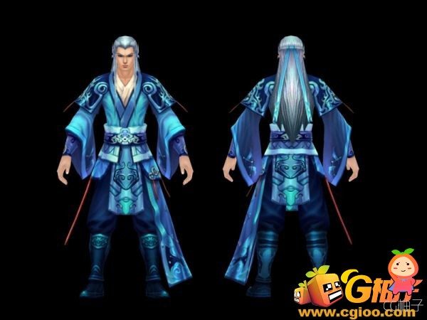 古代3DMAX人物角色模型下载 武侠游戏中古代小生3d角色模型