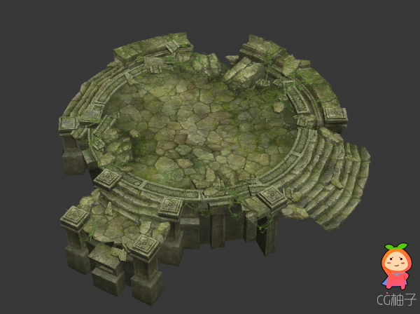 《斗战神》游戏传送台3D场景高模下载 古代3D场景模型