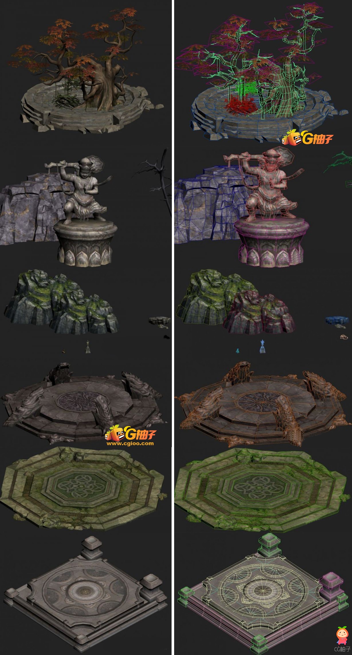 《斗战神》精品游戏场景物件道具3D模型合集 带完整dds贴图
