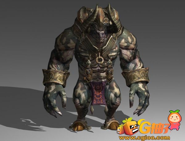《剑灵》游戏极品牛角怪物3D模型下载 3d角色模型 3D美术资源