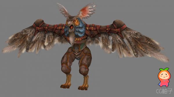 3D怪物角色模型  一只鸟怪3d角色模型下载 3D美术资源。