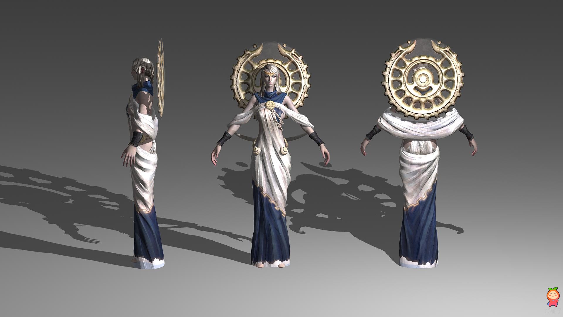 神话人物3D角色模型 精品女法师3D人物模型下载 3D美术资源
