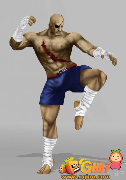 《街头霸王》拜森(M.Bison)3D人物模型，拳王3D角色模型下载
