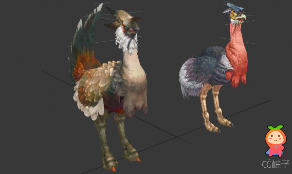 飞禽类3D角色模型 火鸡火鸟3D动物角色模型 3D美术资源