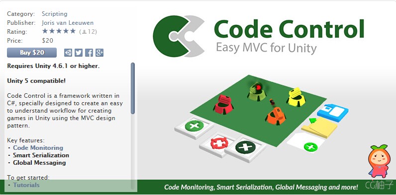 Code Control 1.2 unity3d asset U3D插件下载