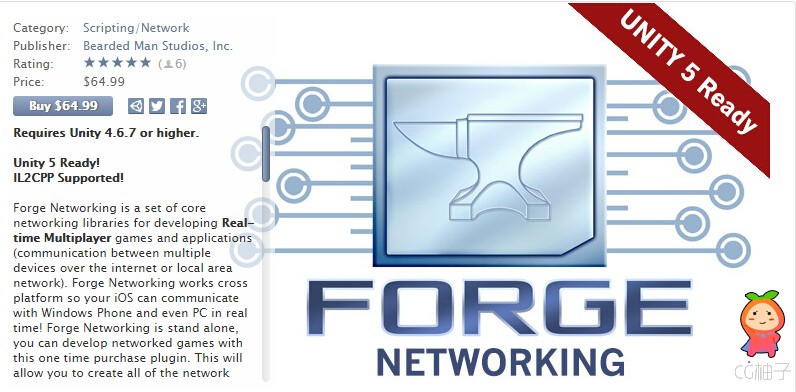Forge Networking 10.5 unity3d asset U3D插件下载