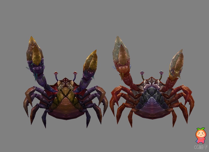 《人鱼传说》变异螃蟹3d模型 大闸蟹模型 海蟹3D角色模型