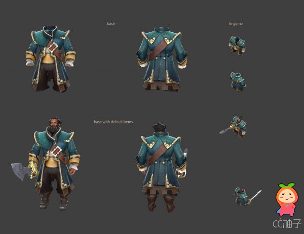 《DOTA2》老船长昆卡3D人物角色模型，有obj格式带绑定！