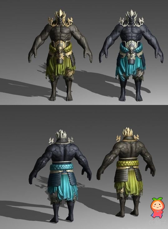 《剑灵》游戏中黑人怪物3d角色模型 有材质 3D美术资源