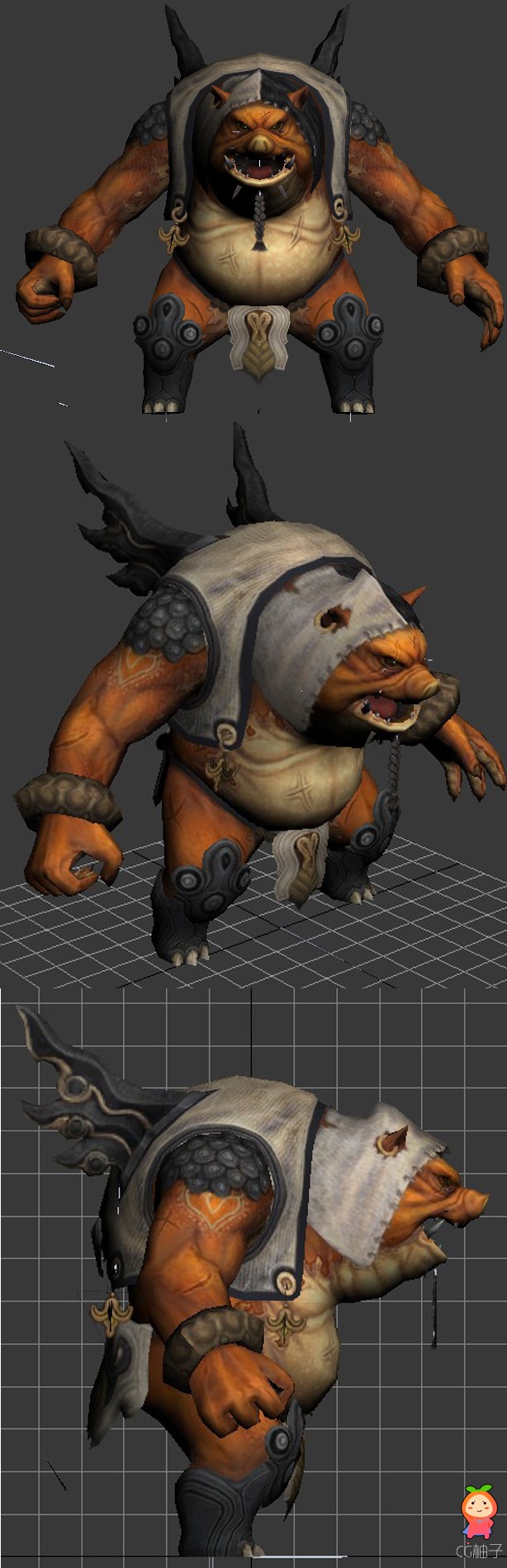 神话人物3D角色模型《剑灵》游戏里怪物猪3D角色模型下载