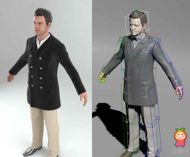 欧美穿西装的现代男性写实人物角色模型下载 3D美术资源