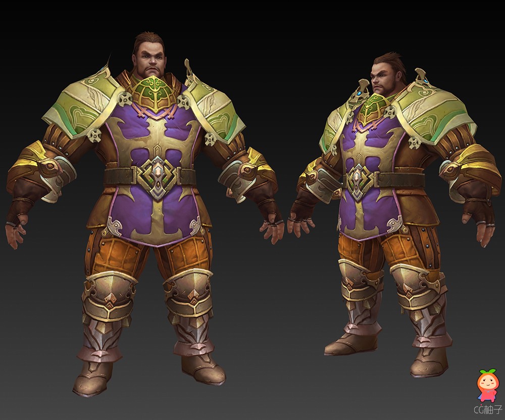 写实男性穿铠甲战士3d角色模型，古代士兵3D人物角色模型