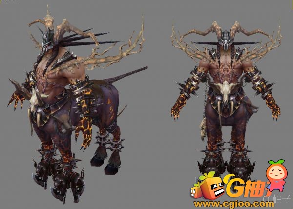 《神魔大陆》游戏精品半兽人战神3d怪物角色模型 有绑定