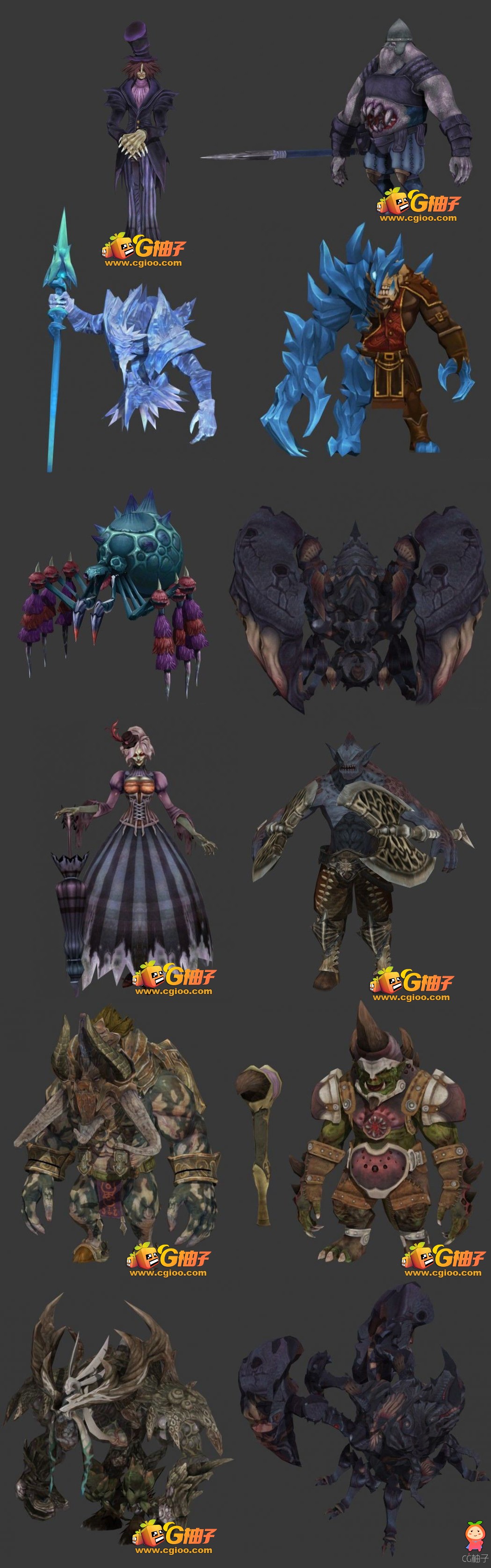 怪物3D角色模型 各种各样的3d怪物角色模型合集下载 有绑定