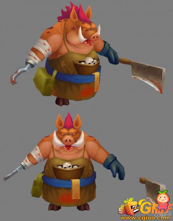 《口袋西游》游戏怪物猪 屠夫3D角色模型 带贴图 3D模型下载