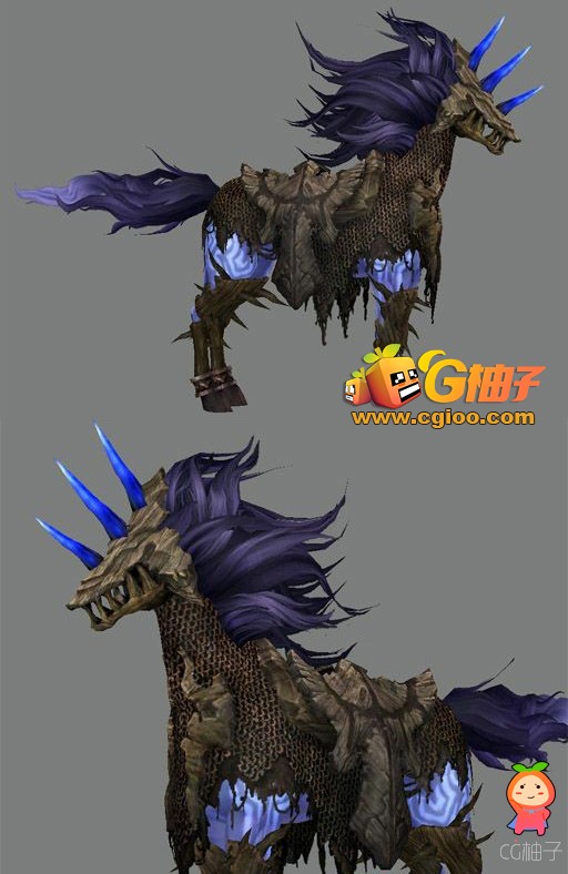神马坐骑3D角色模型 怪物马3d模型下载 有材质 网游模型