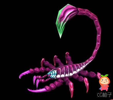 帝王蝎子3D模型，紫色蝎子3D模型下载！带贴图，有材质