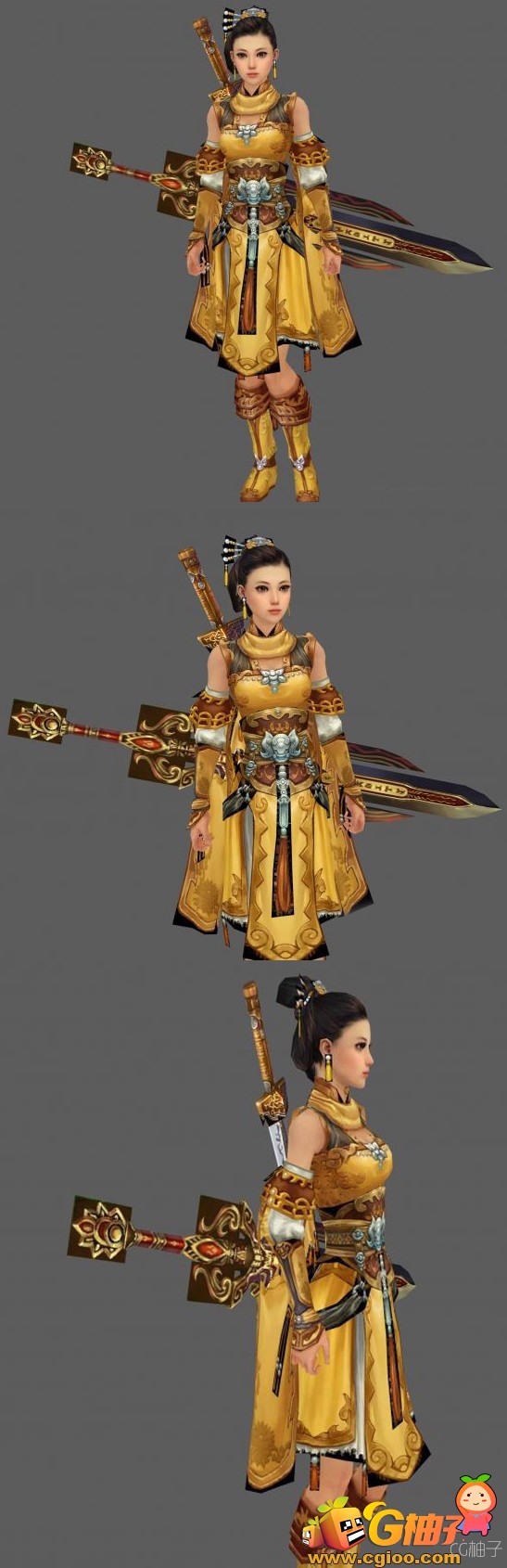 《剑三》游戏古代女性人物3D角色模型 漂亮古装MM3D模型下载