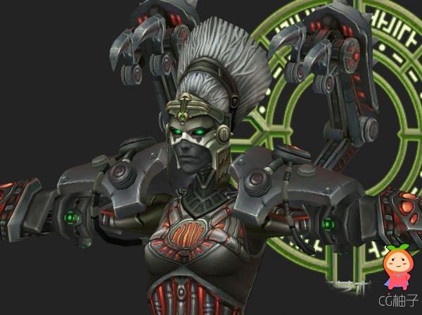 《巫师之怒》科幻女战士3D模型,女亡灵3D角色模型,有绑定