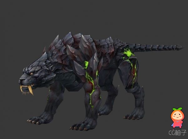 黑虎怪3D模型,怪兽豹3Dmax,老虎3D角色模型,有贴图,CG模型网