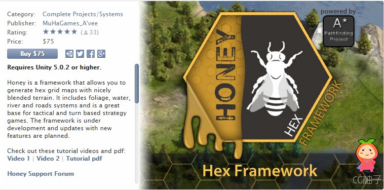 Honey Hex Framework 1.5.2 unity3d asset U3D插件下载