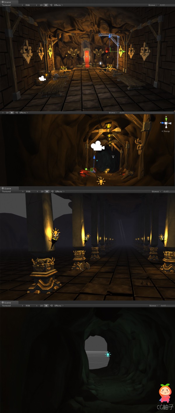 古代场景模型,洞穴、地下室游戏场景Unity3D下载