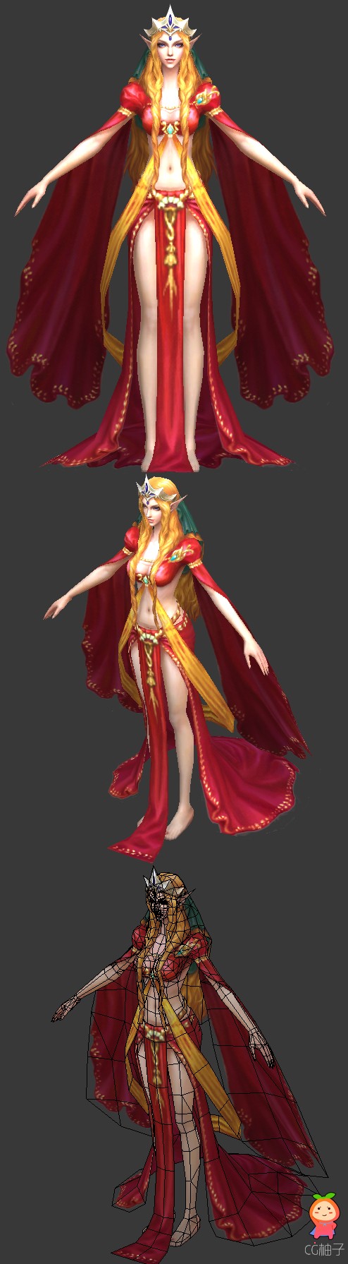 《神魔大陆》西帕米拉3D模型,NPC角色模型,古代女性3dmax下载