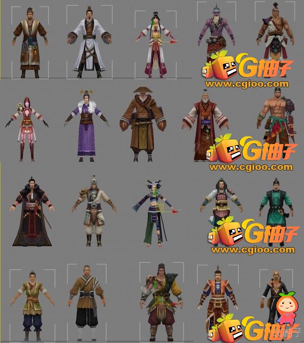 《武林至尊》游戏角色,古代人物3D模型,3D美术资源下载