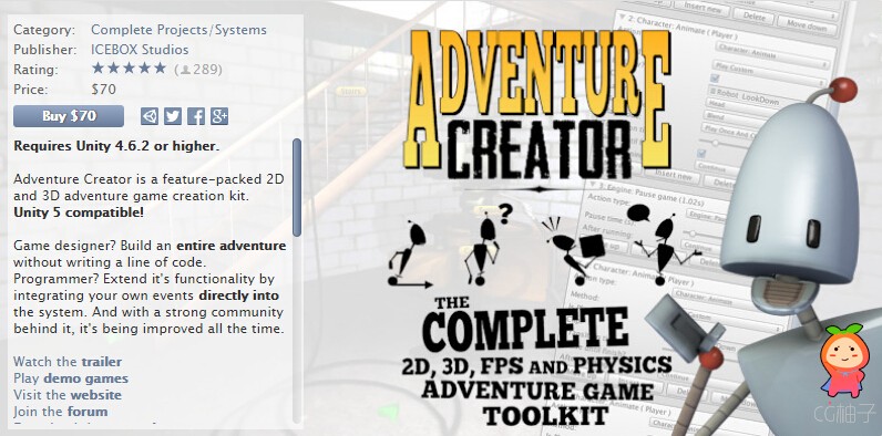 Adventure Creator 1.47a unity3d asset unity3d插件下载