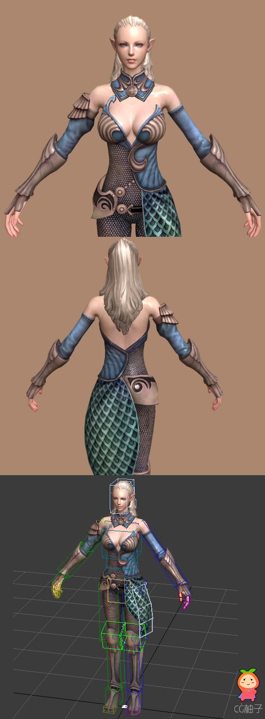 《TERA》女精灵3D角色模型,女战士3D模型下载,3D美术资源