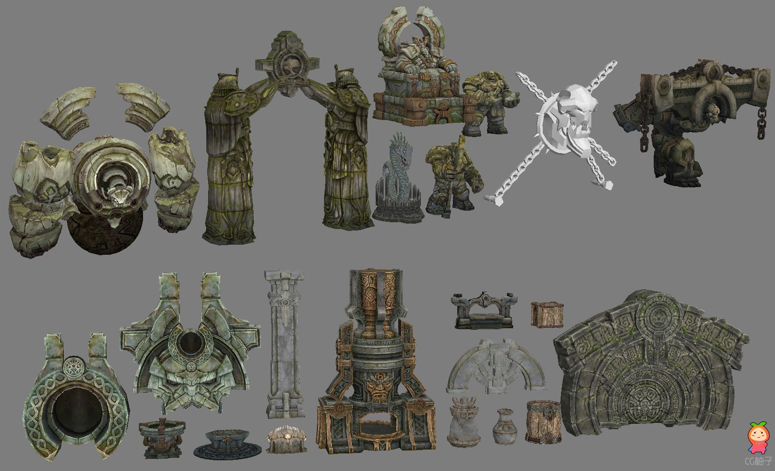 《暗黑破坏神》游戏场景3D模型，部分场景物件资源下载