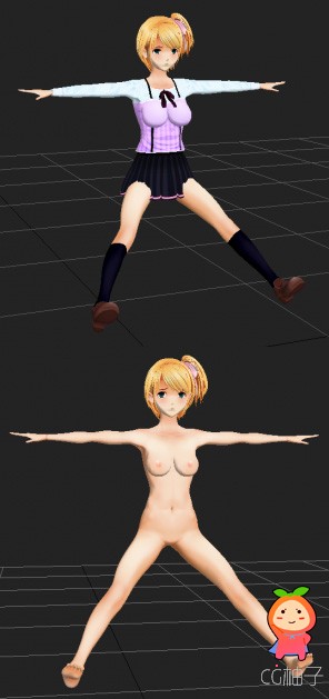 F社虚拟追踪者（尾行4）性感美少女3D模型,大波妹3D角色模型