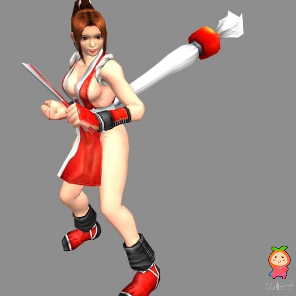 火辣女战士3D模型下载《拳皇》女武士3D角色模型,有贴图