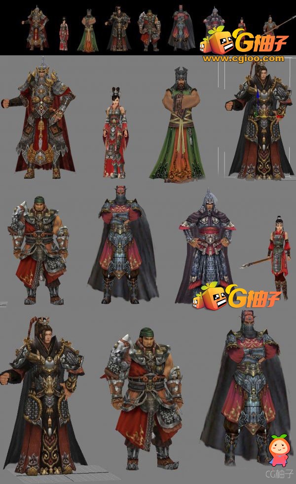 《剑三》游戏角色合集，古装男女3D模型下载，3D美术资源