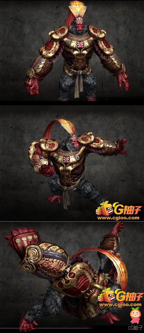 《剑灵》游戏角色大猩猩3D模型下载，次世代怪物角色模型