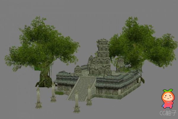 古代祭坛3d场景模型，古遗址3dmax模型下载，3D美术资源