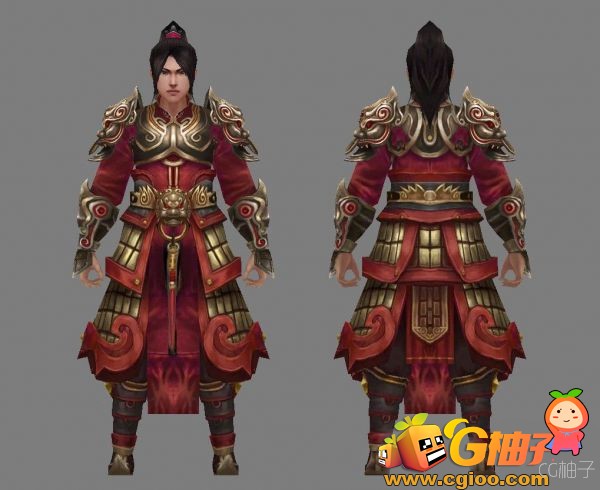 《剑啸九州》游戏角色Tpose3D模型下载，古代男性3D角色模型