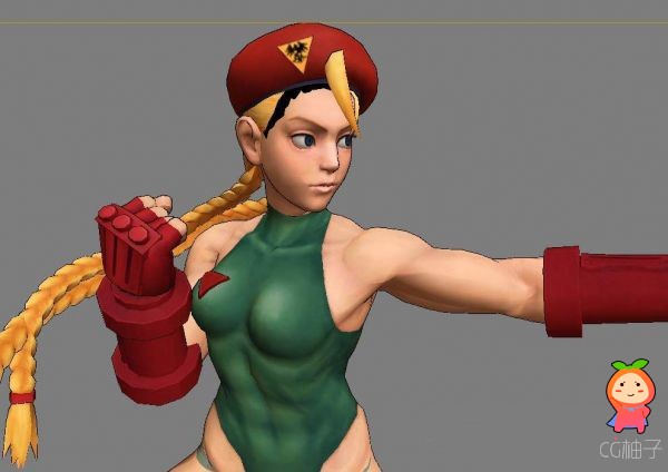 《街霸4》Cammy3D模型下载，功夫美女3D角色模型
