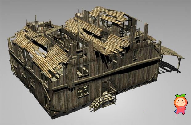 古代木屋场景模型，破旧仓库3D模型，老宅子3D模型下载