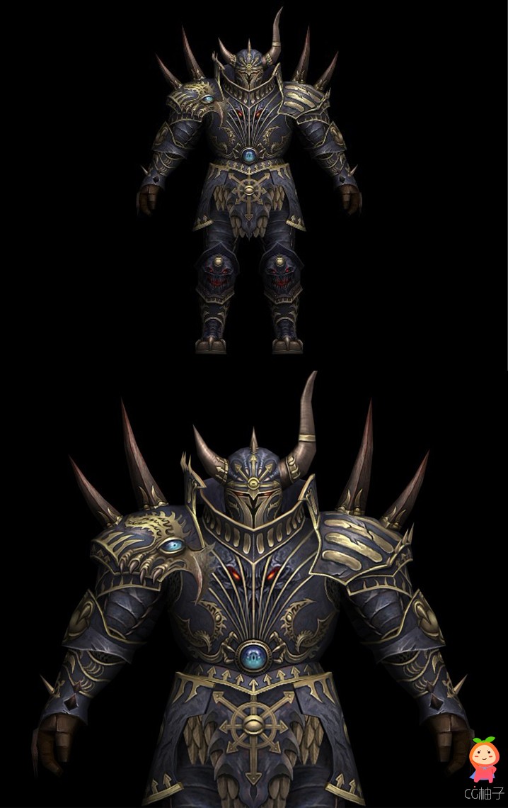 战锤（Warhammer）铠甲战士3D模型下载，盔甲士兵3D角色模型