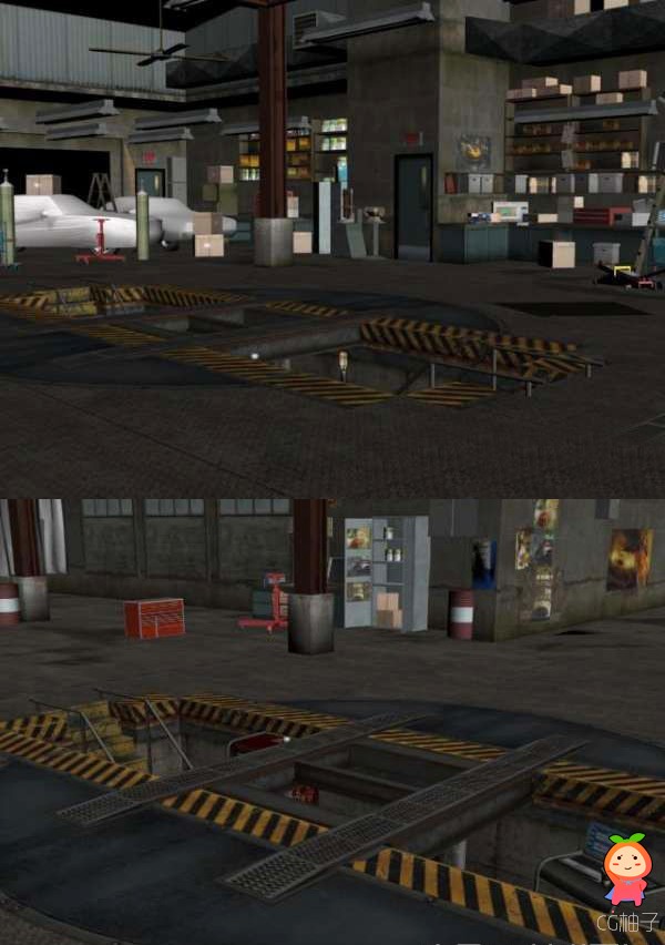 《极品飞车》游戏场景，地下车库3D场景模型，停车场3D模型