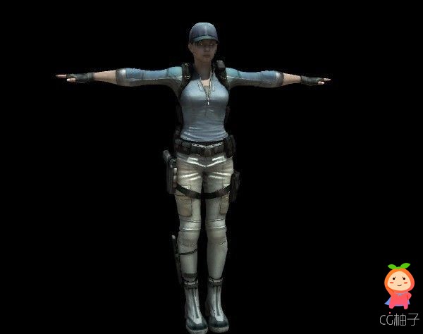 《生化危机》女主角3D模型，游戏角色模型，带绑定有材质
