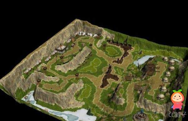 《天龙八部》大型游戏场景模型，地图场景模型，3D美术资源