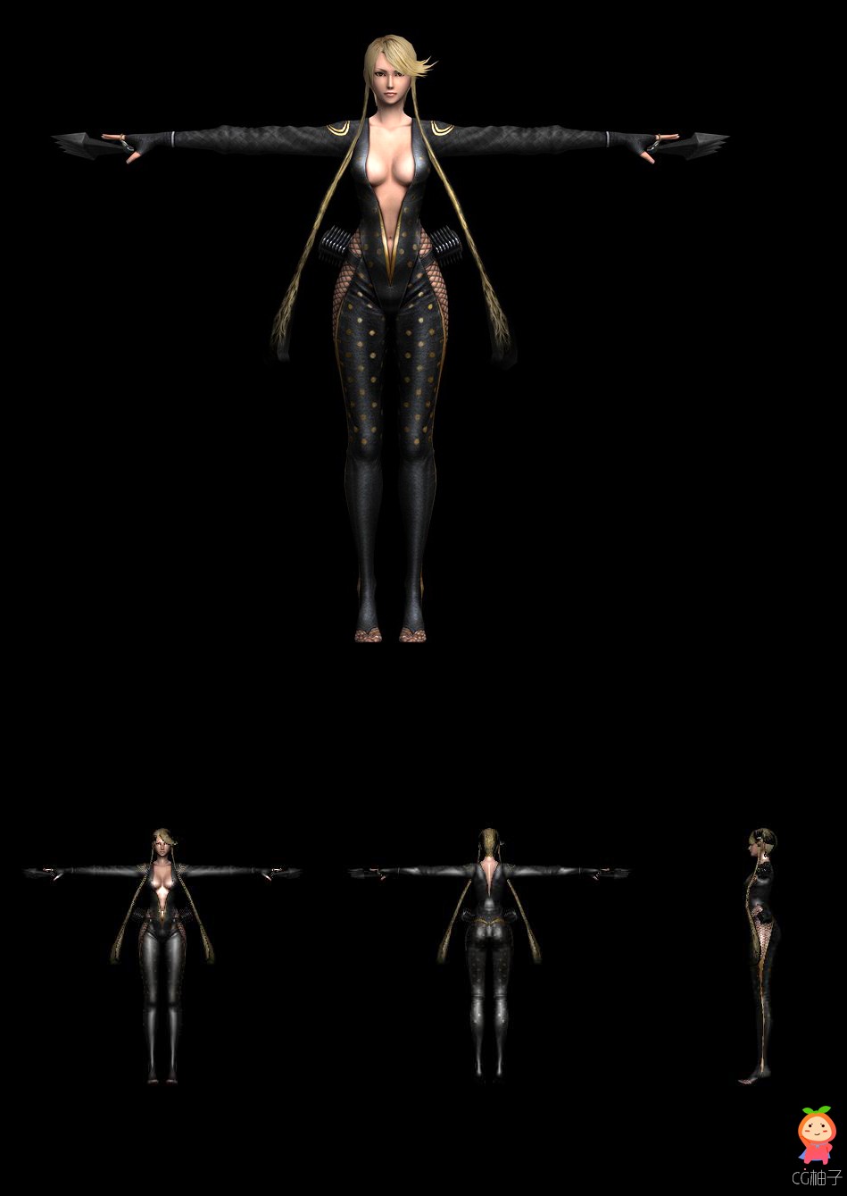 《战国BASARA》春日女神maya模型，写实女王3D角色模型